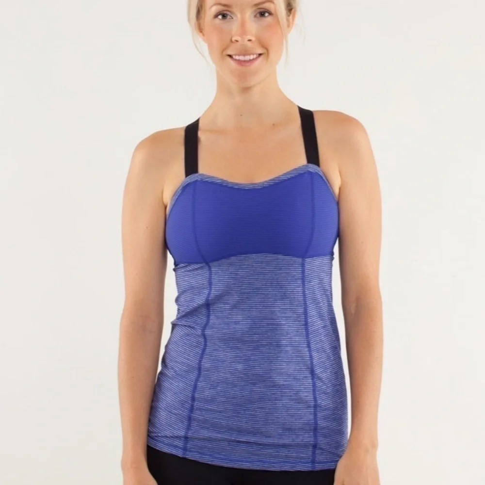 Lululemon Purple Cross Back Work Out Yoga Running Athletic Tank